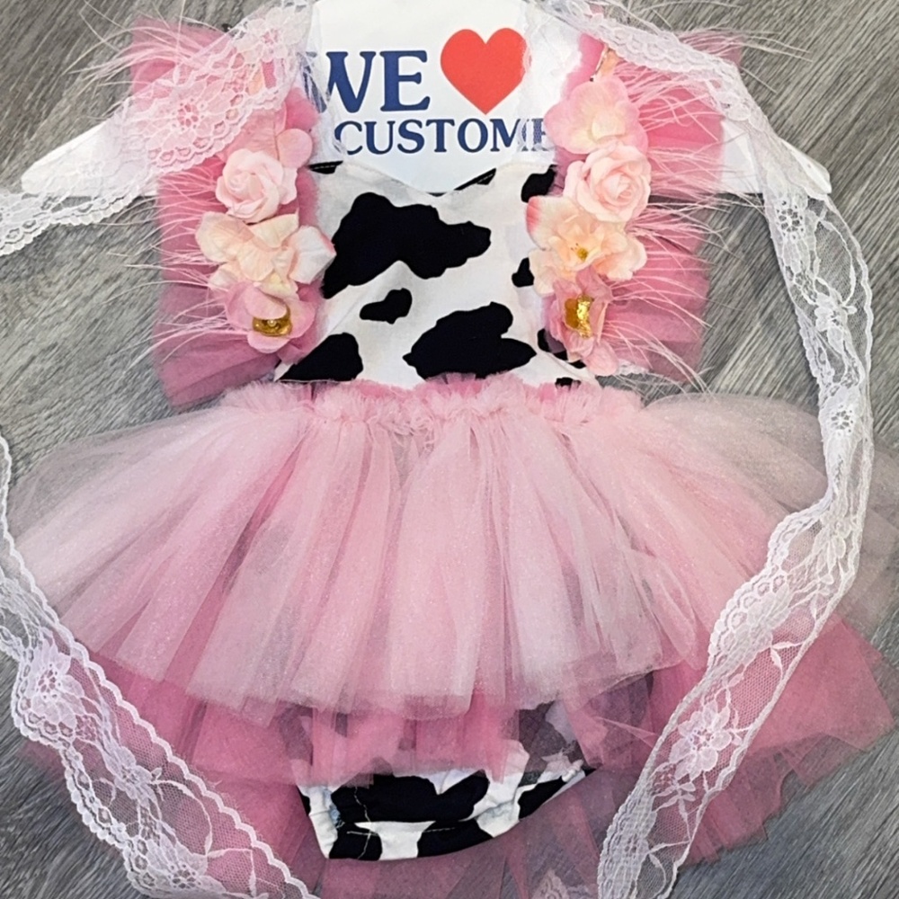 Cow baby romper